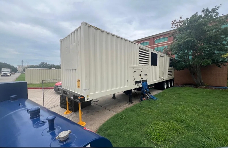 Hospital building with emergency backup generator installation