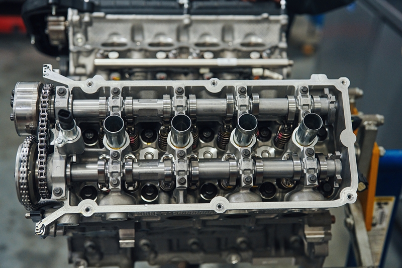 diesel engine fuel injection system close up
