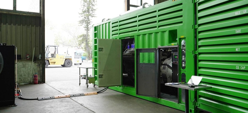 Diesel generator undergoing load bank testing at 60 percent load