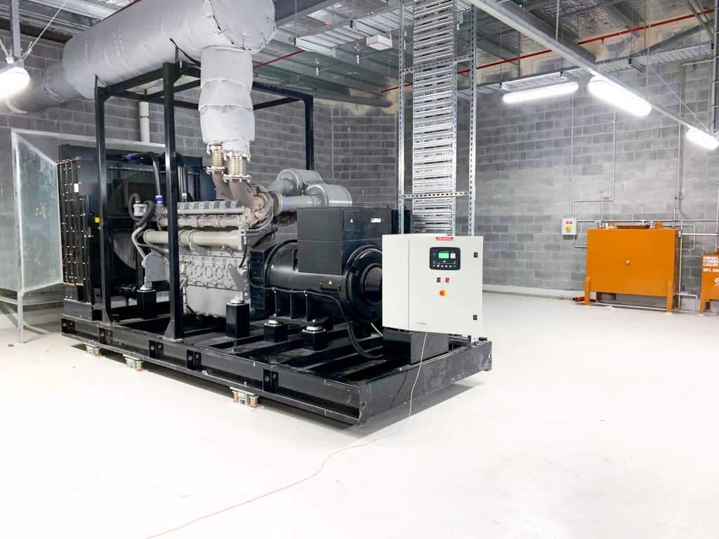 Oversized diesel generator installed in standby application where actual operating load is significantly lower than rated capacity
