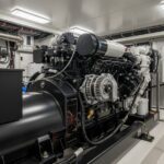 diesel generator supplying electrical load in an industrial facility