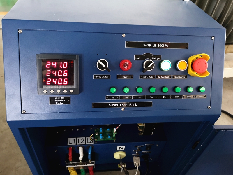 engineer performing diesel generator load bank testing and monitoring performance