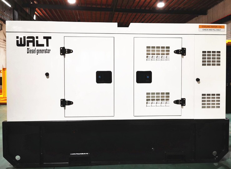 WALT silent diesel generator with dual access doors, ready for home and industrial use