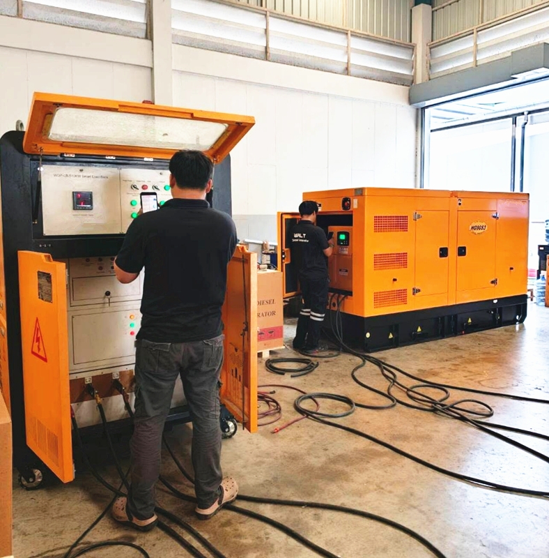 Diesel generator alternator temperature check during load bank testing