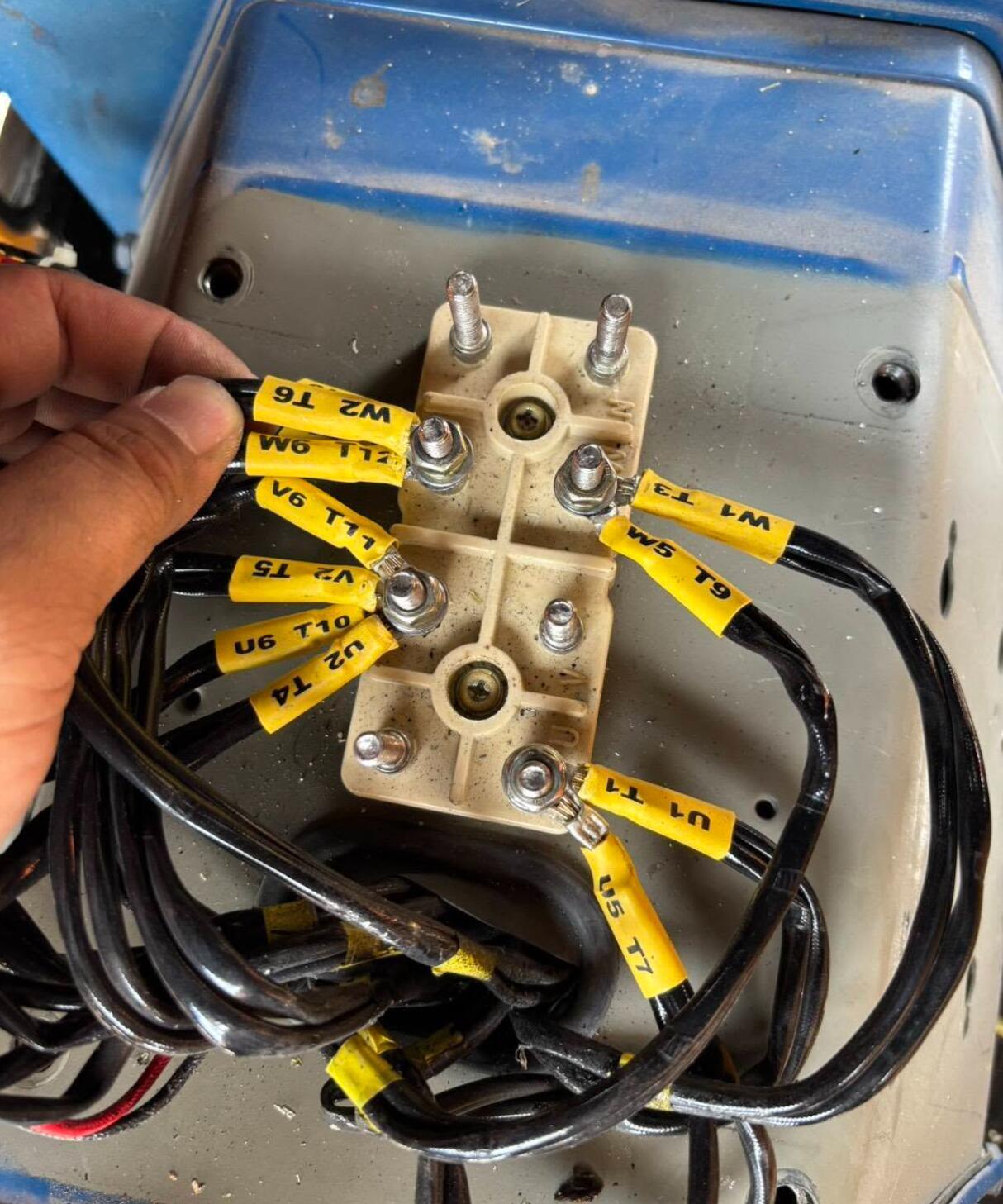 Generator alternator winding leads and terminal connections inspection