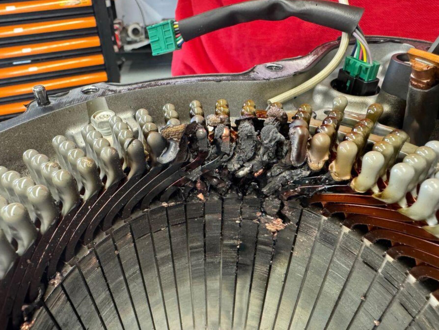 damaged alternator winding insulation from overheating